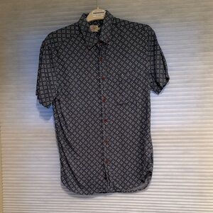Faherty Navy Patterned Button Down Shirt